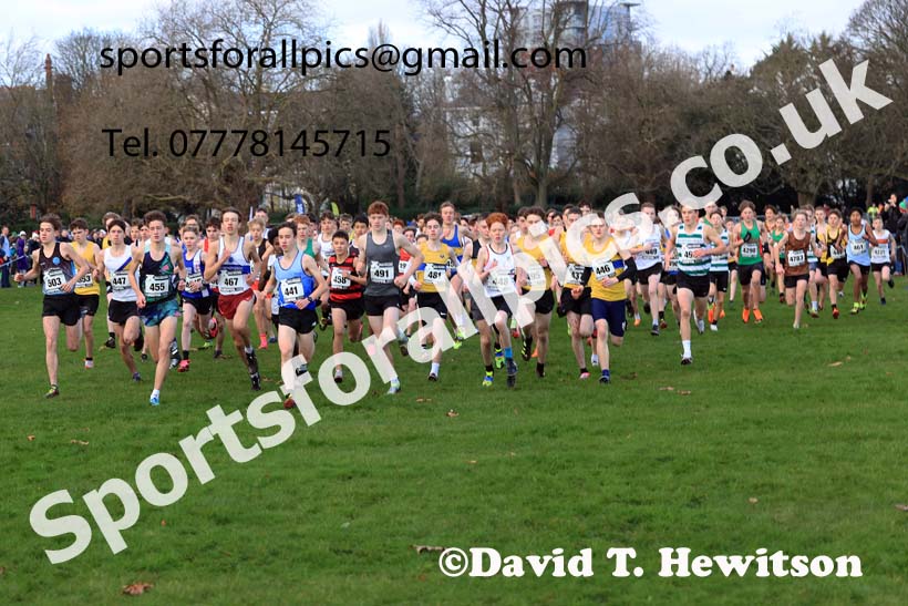 Boys Under-15s, 2023 British Athletics Cross Challenge, Sefton Park, Liverpool. Photo: David T. Hewitson/Sports for All Pics